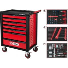 Kstools Instrumentu ratiņi RACINGline, 7 atvilktnes +215gab. kompl., KS Tools