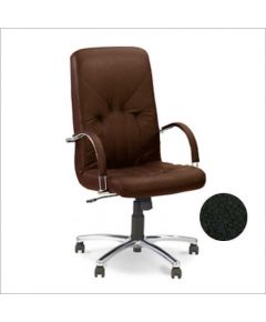 Biroja krēsls NOWY STYL MANAGER STEEL Chrome melna āda SP-A