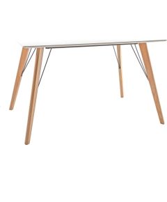 Обеденный стол HELENA WHITE 120x80xH75см, cтолешница: 18мм МДФ, цвет: белый, дубовые ножки