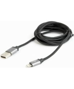Gembird cotton braided USB Lightning 1.8m Black