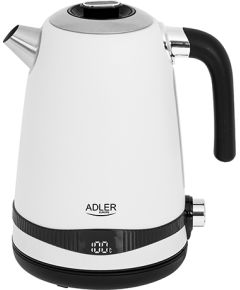 Adler AD 1295W Tējkanna, Balta 2200W 1.7L