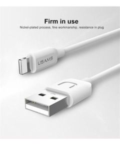 Usams U-TURN Universāls Silikona Apple Lightning (MD818ZM/A) USB Datu un uzlādes Kabelis 1m Balts