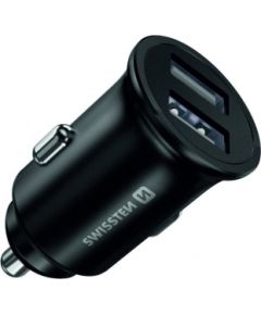 Swissten Metal Premium Auto Lādētājs 2 x USB / 4.8A Melna