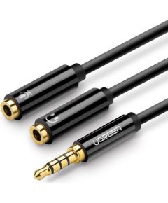 Ugreen 30620 Aux Vada Adaperis Spliteris 2x 3.5mm Ligzda (Audio & Mikrofons) uz 3.5mm Spraudnis 20cm