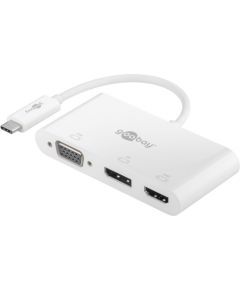 Goobay USB-C Multiport Adapter VGA+DP+HDMI 52412 White