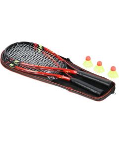 Komplekts NRS001 CROSSMINTON SET 2 ROCKETS SHUTTLECOCKS RED COVER NILS