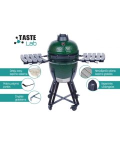 Keramikas bārbekjū KAMADO TasteLab 18x39x39; Zaļš ar piederumiem