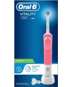 Oral-B Vitality 100 CrossAction Rozā elektriksā zobu birste