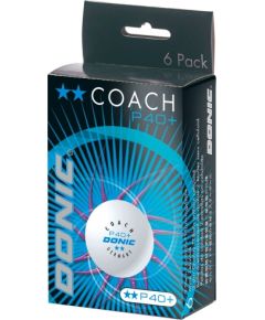 Table tennis ball DONIC P40+  Coach 2 star 6 pcs White