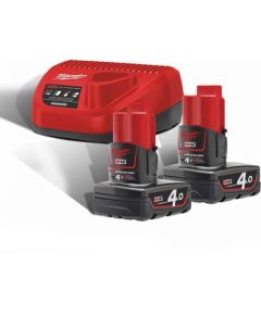 Milwaukee M12 NRG-402 Akumulators un lādētāju komplekts