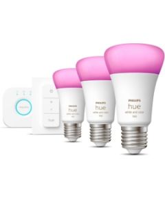 Philips Hue WCA Starter Kit 9W A60 E27 3pcs, Bridge, Switch