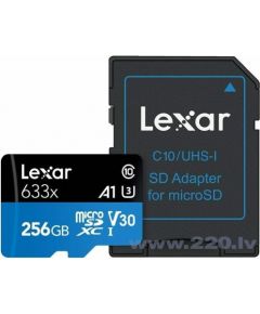 MEMORY MICRO SDXC 256GB UHS-I/W/ADAPTER LSDMI256BB633A LEXAR