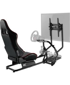 Nano Rs NanoRS RS160 Gaming Chair Racing Simulator Stand 3 in 1 PC Console Gamers Synthetic Leather Cover Steering Wheel Stand TV Bracket Up to 50" Max. Vesa 400x400