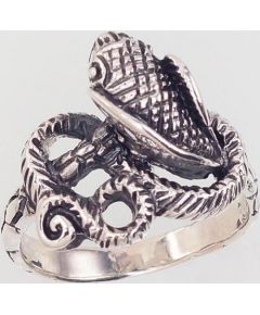 Серебряное кольцо #2101602(POX-BK), Серебро	925°, оксид (покрытие), Размер: 17, 5.1 гр.