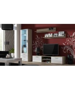 Cama Meble SOHO 1 set (RTV180 cabinet + S1 cabinet + shelves) Sonoma Oak / White gloss