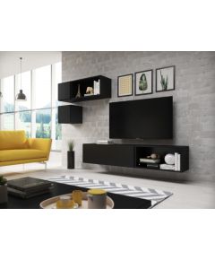 Cama Meble Cama living room furniture set ROCO 5 (RO1+2xRO4+2xRO5) black/black/black