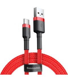 Kabelis USB2.0 A spraudnis - USB C spraudnis, 1.0m QC3.0 ar neilona apdari sarkana BASEUS