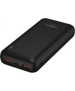 LiPo Powerbank 2xUSB + USB C 20000mAh 20W QC3.0 PD black with microUSB cable ANSMANN