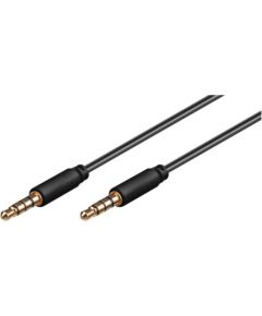 Goobay Kabelis 3.5mm 4pin spraudnis - 3.5mm 4pin spraudnis 1.5m stereo, melns