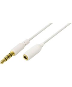 Goobay Kabelis 3.5mm 4pin spraudnis - 3.5mm 4pin ligzda 3m stereo, balts