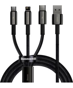 USB cable 3in1 Baseus Tungsten Gold, USB to micro USB / USB-C / Lightning, 3.5A, 1.5m (black)