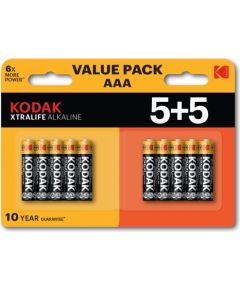 Kodak XTRALIFE Alkaline AAA Battery 10 (5+5 pack)