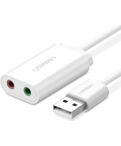 Ugreen USB 2.0 - 3,5 mm mini jack External Sound Adapter white (US205 30143)