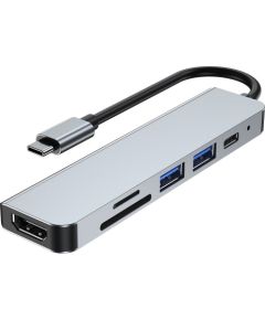 Tech-Protect V4 Type-C Multiport Hub 6in1 USB / HDMI / SD / PD