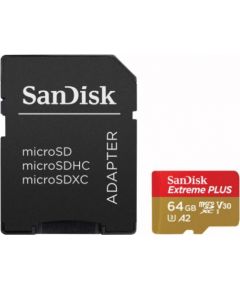 Sandisk memory card microSDXC 64GB Extreme Plus + adapter