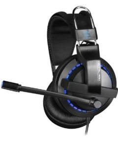 E-Blue Cobra X EHS951 Pro Gaming Spēļu Austiņas ar Mikrofonu / LED Apgaismojumu / 3.5mm / USB / Melnas