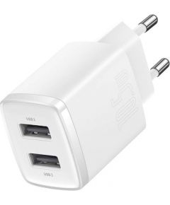 Baseus Compact Quick Charger, 2x USB, 10.5W (white)