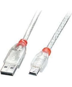 CABLE USB2 A TO MINI-B 0.2M/TRANSPARENT 41780 LINDY