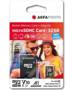 AgfaPhoto MicroSDHC 32 GB Class 10 UHS-I/U1 A1 V10 (SB6031)