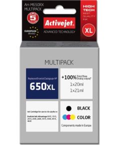 Activejet AH-650RX ink for HP printer; HP 650 CZ102AE replacement; Premium; 1 x 20 ml, 1 x 21 ml; black, color