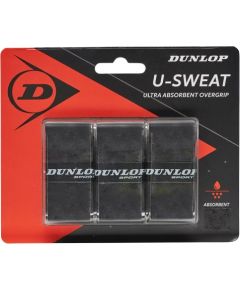 Tennis racket overgrip DUNLOP U-SWEAT black 3-pcs-blister