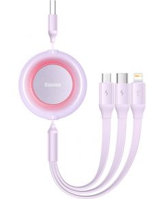 Baseus Bright Mirror 2, 3-in-1  USB 3-in-1 cable for micro USB / USB-C / Lightning 3.5A 1.1m (Purple)