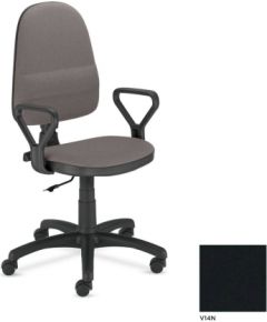 Biroja krēsls NOWY STYL PRESTIGE, ar roku balstiem, V-14, melna ādas imitācija