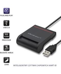 ID karšu lasītājs QOLTEC Smart chip ID card scanner USB 2.0 Plug&Play
