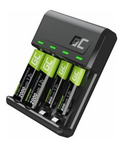 Bateriju lādētājs Green Cell VitalCharger and NiMH Batteries 2x AA 2000mAh 2x AAA 800mAh