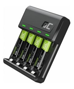 Bateriju lādētājs Green Cell VitalCharger and 4x AA Ni-MH 800mAh Batteries