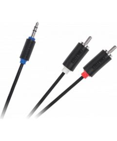 Cabletech Audio Vads 3.5 mm (M) -> 2 x RCA (M) 1.8m Melns