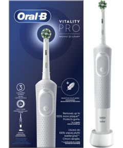 Oral-B Electric Toothbrush D103.413.3 Vitality Pro Rechargeable, For adults, Number of brush heads included 1, White, Number of teeth brushing modes 3