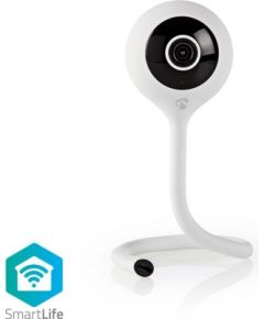 Smart wireless Wi-Fi video camera 2MP (1080P), two way audio, IR night vision 5m, white, Nedis Smart Life