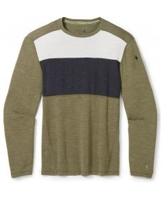 Smartwool Termo krekls SW MS CLASSIC Thermal Merino Base Layer Colorblock Crew XXL Winter Moss Heather