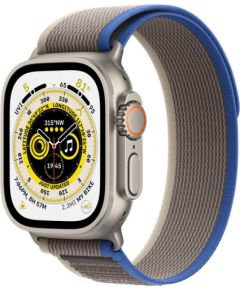 Apple Watch Ultra GPS + Cellular 49mm Titanium Case with Blue/Gray Trail Loop - S/M