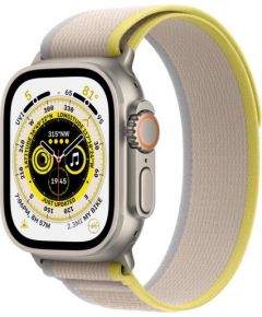 Apple Watch Ultra GPS + Cellular 49mm Titanium Case with Yellow/Beige Trail Loop - S/M