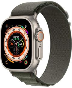 Apple Watch Ultra GPS + Cellular 49mm Titanium Case with Green Alpine Loop - Small