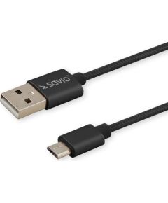 Savio CL-129 USB cable 2 m USB 2.0 USB A USB C Black