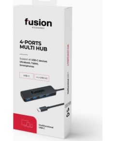 Fusion USB-C līdz 4 x USB 3.0 sadalītājs 5 Gb/s melns (EU Blister)