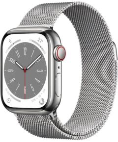 Apple Watch 8 GPS + Cellular 41mm Stainless Steel Milanese Loop, silver (MNJ83EL/A)